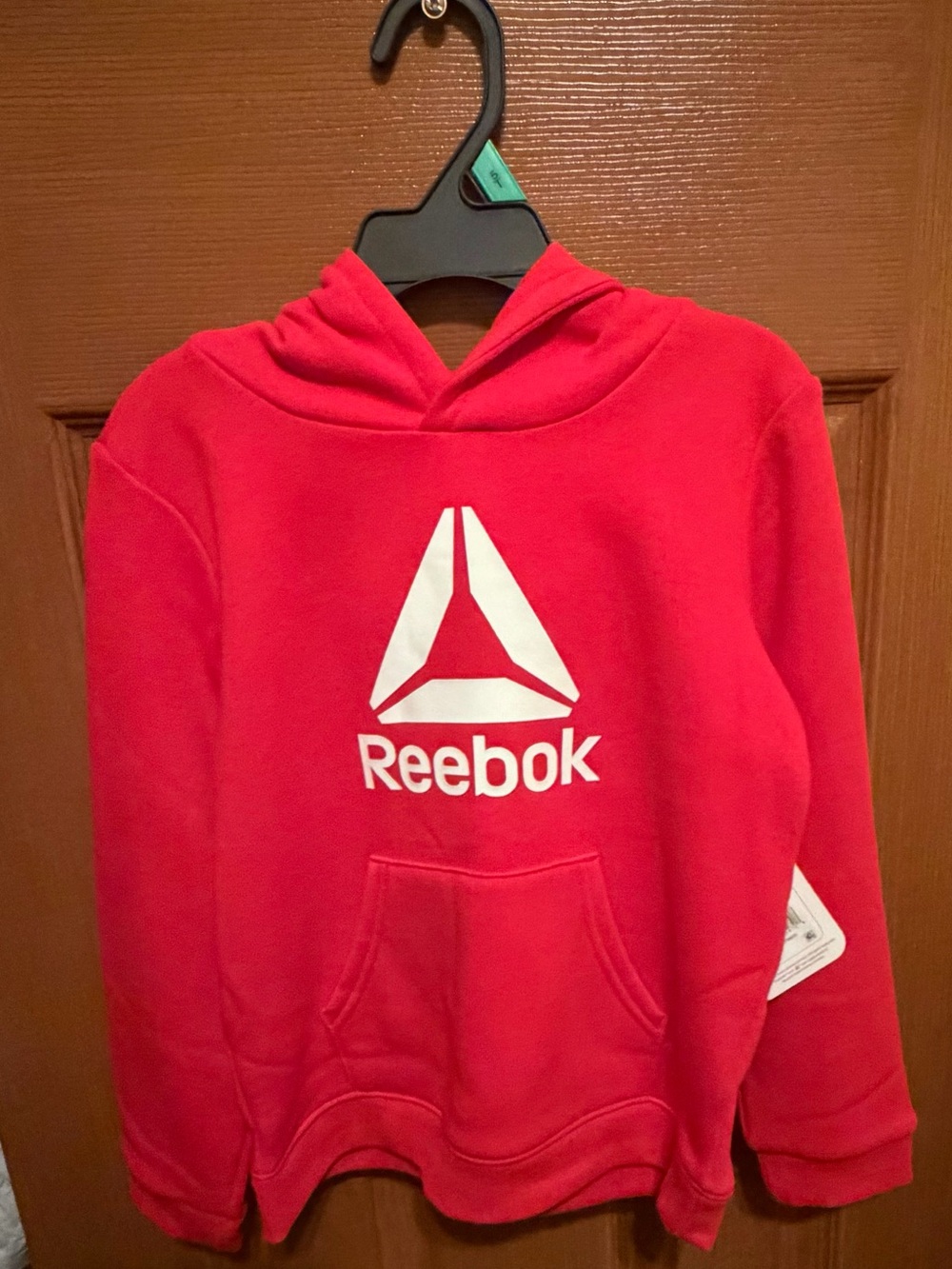 Reebok Youth Red Hoodie with White Logo